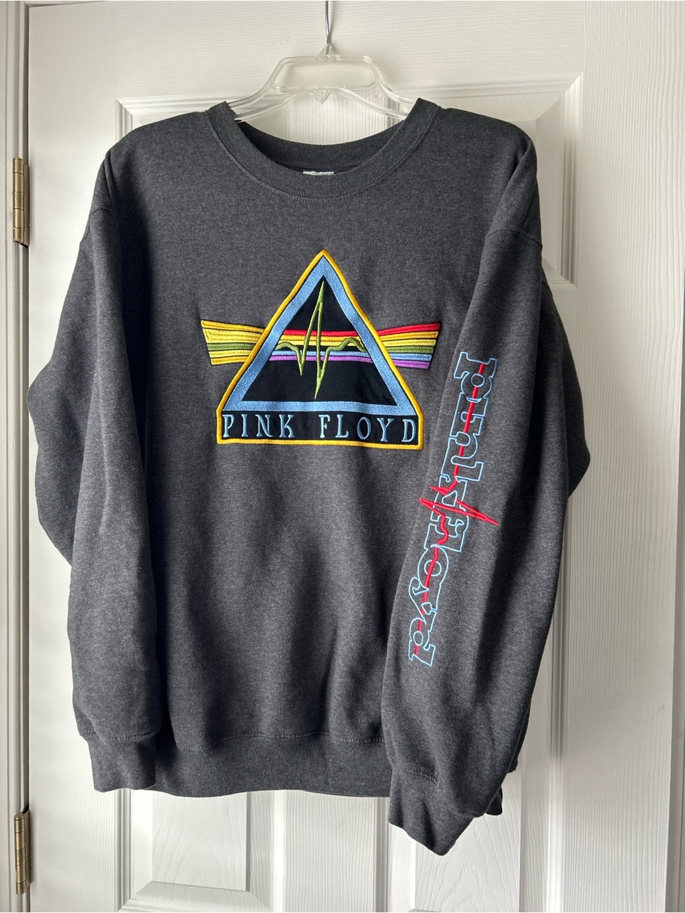Pink Floyd Two Side Embroidered Dark Side of the Moon Crewneck Sweatshirt